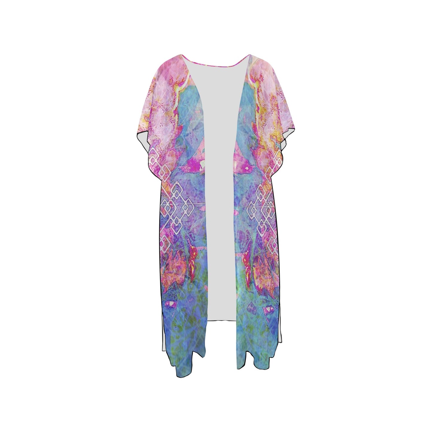 Mid-Length Side Slits Chiffon Cover Up (H50)