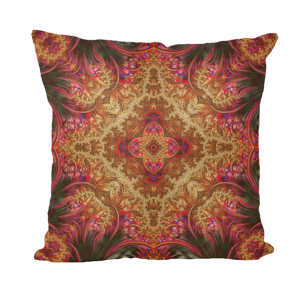 Royal Fractal Throw Pillow with Insert