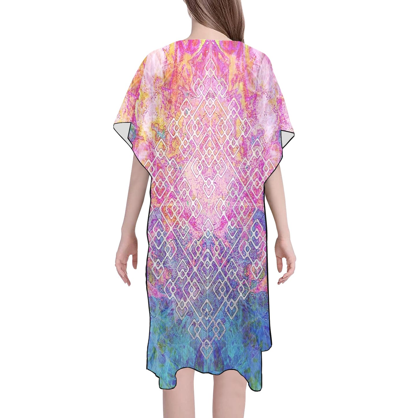 Mid-Length Side Slits Chiffon Cover Up (H50)