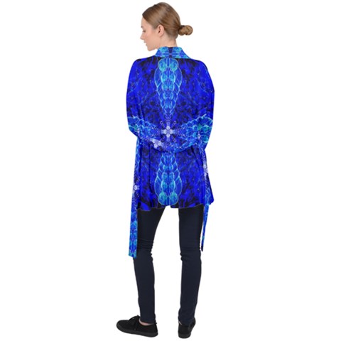 Deep Blue | Velour Kimono | Mid-Length