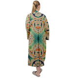 Cyan Fractal | Velour Kimono