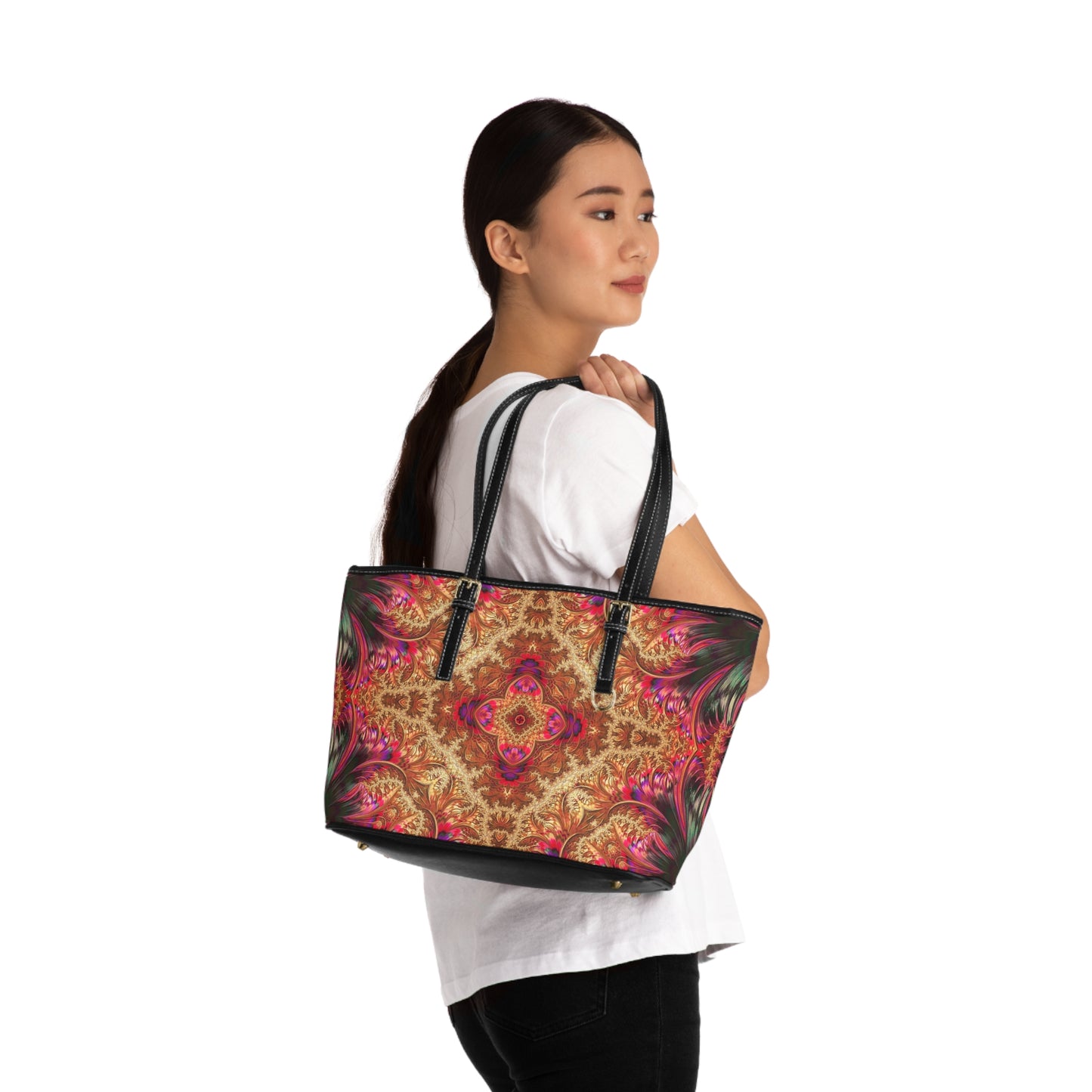 Royal Fractal • Leather Shoulder Bag