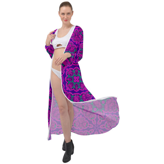 Morrocan Tile • Purple Maxi Chiffon Beach Wrap