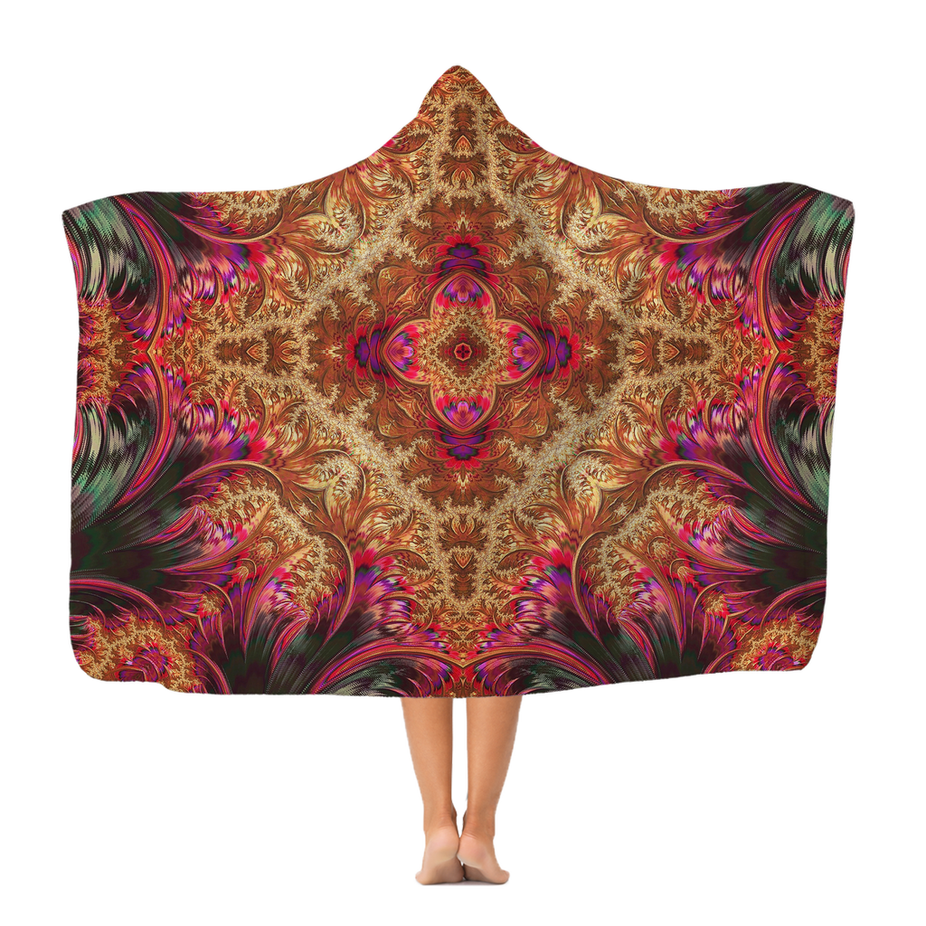 Royal Fractal Premium Adult Hooded Blanket