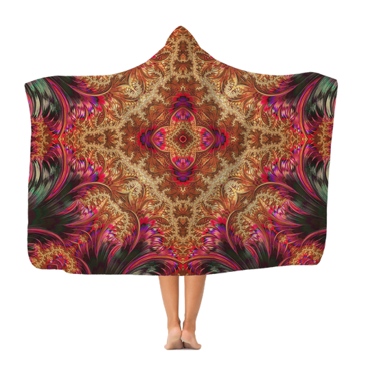 Royal Fractal Premium Adult Hooded Blanket