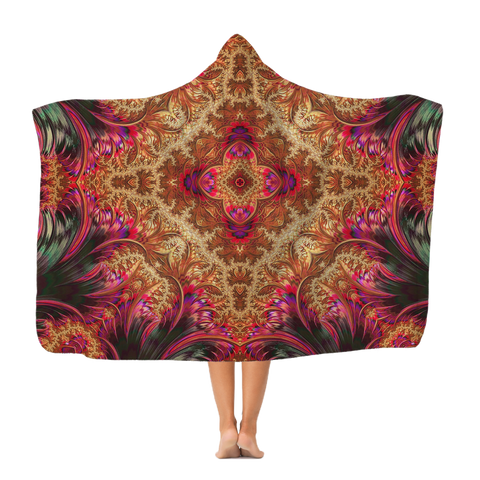 Royal Fractal Premium Adult Hooded Blanket