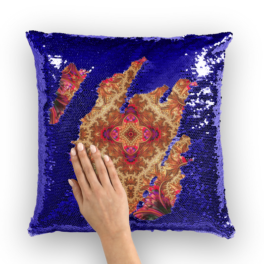 Royal Fractal Sequin Cushion Cover