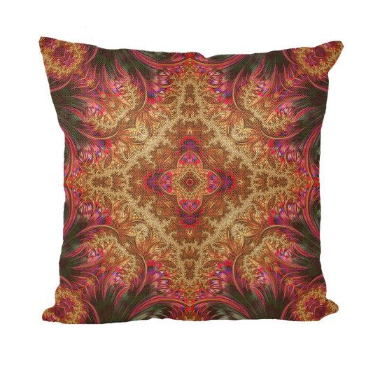 Royal Fractal Throw Pillow with Insert