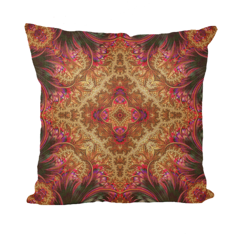 Royal Fractal Throw Pillow with Insert