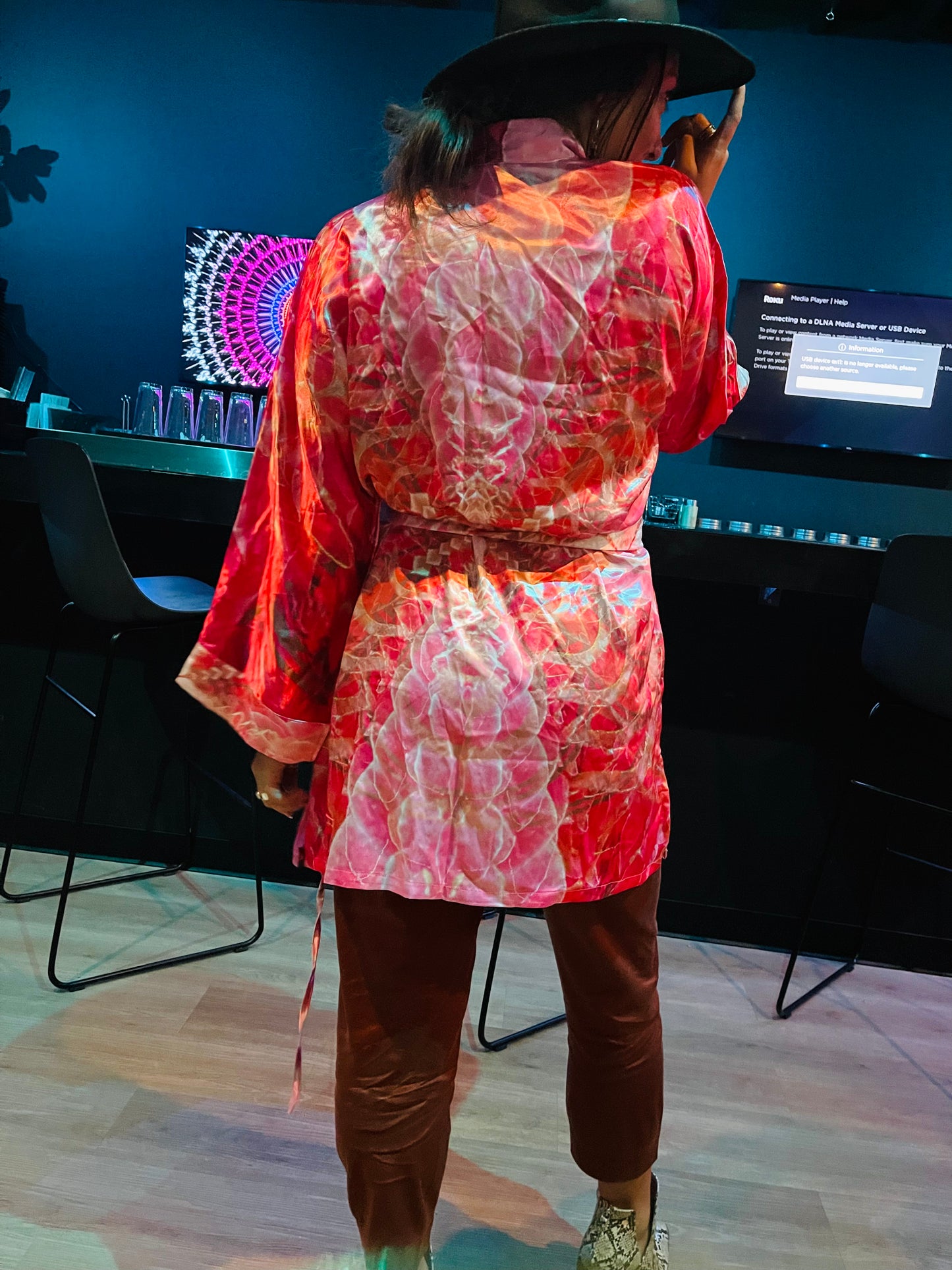 Fuschia Dreams | Satin Kimono