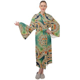 Cyan Fractal | Velour Kimono