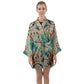 Cyan Fractal | Satin Kimono