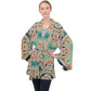 Cyan Fractal | Velour Kimono | Mid-Length