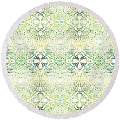 Earth Mandala Sequence | Round Beach Towel