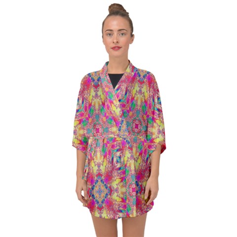 Neon Dreams | Half Sleeve Chiffon Kimono