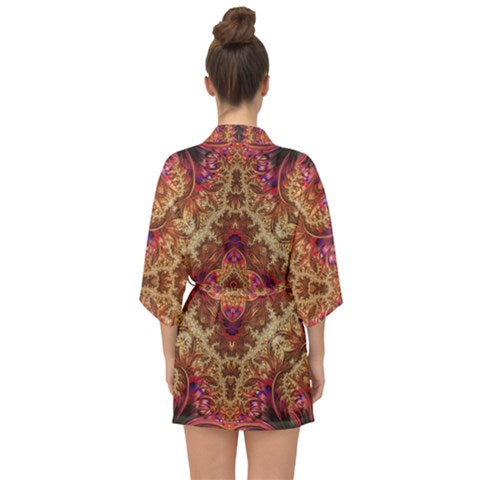 Royal Fractal | Half Sleeve Chiffon Kimono