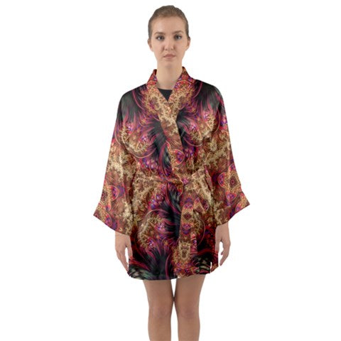 Royal Fractal | Satin Kimono